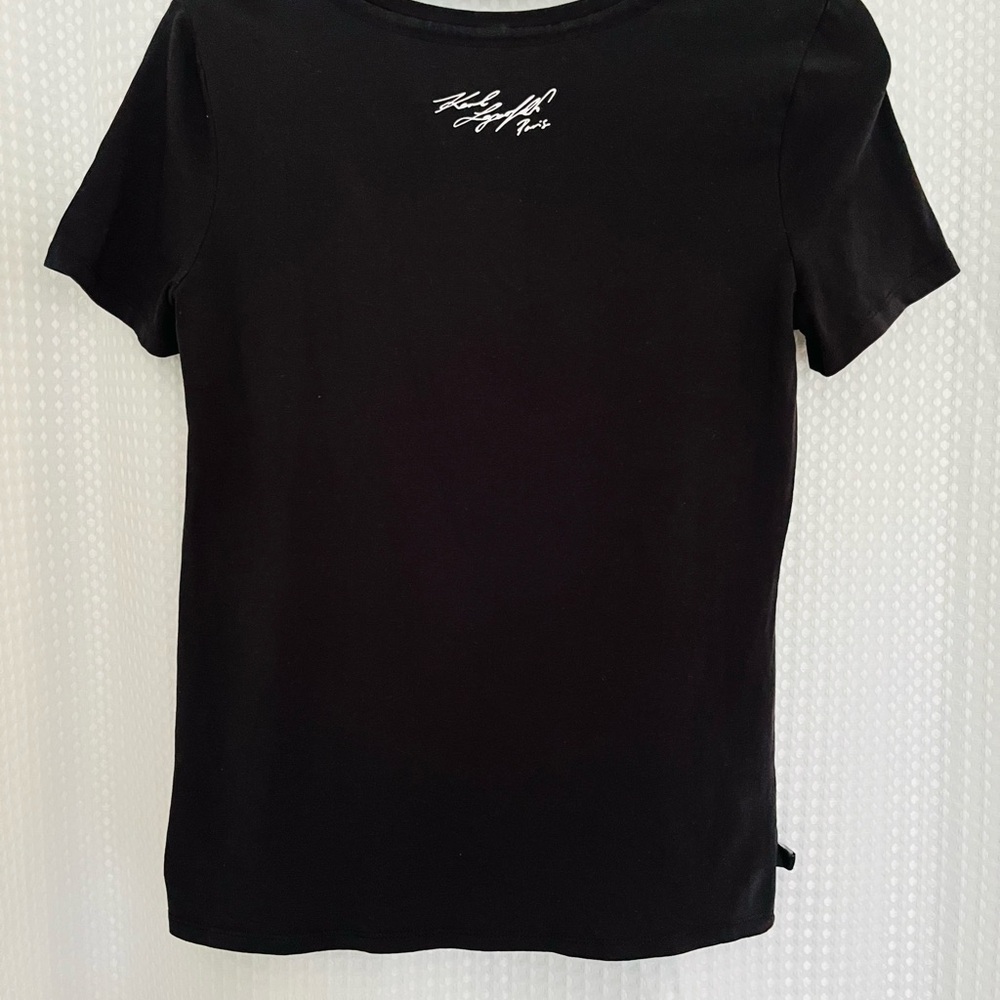 Karl Lagerfeld Black Tee with Pink Graphic - Picture 4 of 5
